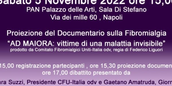 05/11/22 - “Ad Maiora – vittime di una malattia invisibile”