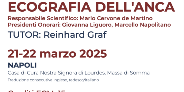 21/22marzo: CORSO TEORICO-PRATICO AVANZATO ECOGRAFIA dELL'ANCA